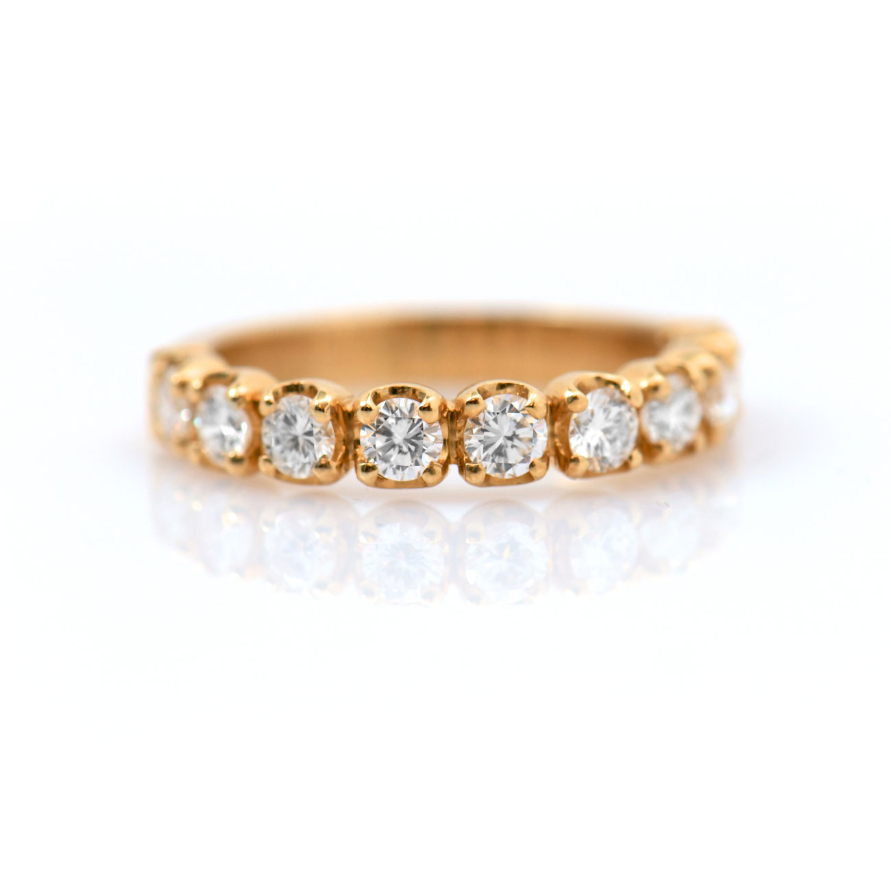 Alliance Américaine Vintage En Or 18k Avec Diamants Brillants - Taille 49, Occasion Mais Pleine De Charme