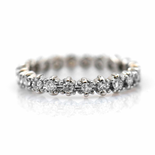 Alliance américaine diamants taille Brillant, 0,55 ct, serti griffes, or blanc | Réf. BA-B16674 | EVENOR Joaillerie • Bijoux neufs - Bijoux Vintage - Bijoux d'occasion